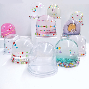 Nouveau design 9*9*8.5cm Kits de loisirs créatifs DIY Cadre photo globe à neige vide Autocollant diamant en plastique PS Paillettes Emballage séparé - Product Image 6