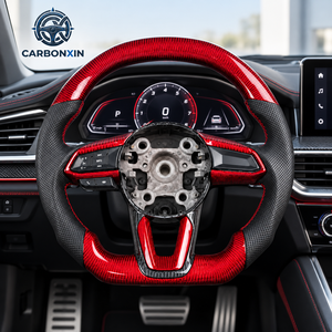 Volant en cuir et fibre de carbone à fond plat forgé sur mesure pour Mazda 3 6 CX3 CX5 CX4 CX8 CX9 MX5 CX-5 MX-5 BP BM KE 2014 - Product Image 4