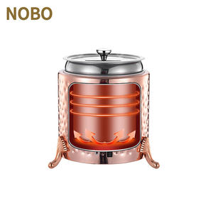 Attrezzatura per Catering, Pentola Elettrica per Zuppa in Acciaio Inox 10L con Motivo Martellato, Scaldavivande - Product Image 4