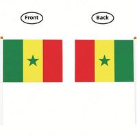 Drapeau miniature en polyester personnalisé avec logo, style Sénégalais, 14x21cm, pour événements de campagne électorale, vente en gros