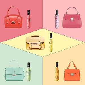 Facile à transporter Parapluie pliable promotionnel coupe-vent portable de voyage très bon marché, logo personnalisé imprimé de designer, bonne qualité - Product Image 4