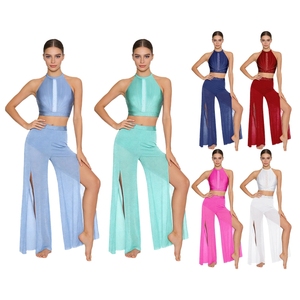 Womens Lyrical <b>Dance</b> Outfit Tank Top And Wide Leg Pants Sets Modern <b>Dance</b> Costumes For Latin <b>Dance</b> <b>Dress</b> Dancing Balloons - Product Image 1