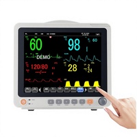 Monitor Pasien ICU Multi-Parameter Rumah Sakit 12,1 Inci, Portabel, dengan Stand, Bersertifikasi CE, Baterai Internal, Kelas II