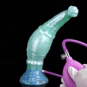 Dildo anal inflable de doble capa de 12'' con ventosa, entrenador anal de silicona, estimulador de punto G y próstata, juguetes sexuales. - Product Image 2