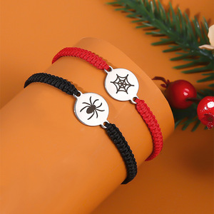 Stainless Steel Round Halloween Pattern Adjustable Braided <b>Bracelet</b> Jewelry Unisex Party Fashion <b>String</b> <b>Bracelets</b> - Product Image 3