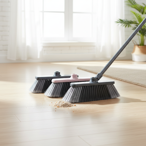 Venta caliente palo de escoba de piso de plástico duradero con cerdas suaves cabeza de PET Función de fregado mágico para uso doméstico - Product Image 3