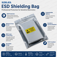 Sac antistatique ESD personnalisé avec logo pour composants électroniques PCB IC, sac de protection antistatique 50*60cm