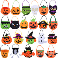 Sac en tissu pour bonbons d'Halloween, sac cadeau, sac de fête à thème citrouille, araignée, chauve-souris, fantôme, sorcière