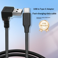 Câble de charge Type-C vers USB-A en stock usine avec blindage, prend en charge le transfert de données et la charge, 0,3 mètre de long