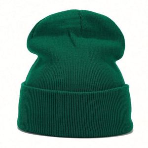 Vente en gros de bonnets d'hiver en acrylique uni de haute qualité, unisexes, à revers, tricotés, personnalisables avec logo brodé - Product Image 4