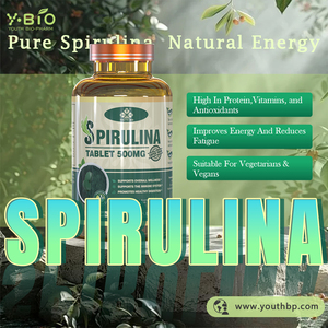 Comprimés de Spiruline OEM/ODM 500mg, Riches en Protéines (65%), avec <span class=keywords><strong>Vitamine</strong></span> A, Fer, <span class=keywords><strong>B12</strong></span>, Certifiés ISO, 600 Comprimés - Product Image 2
