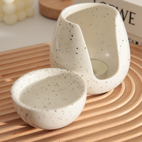 Brûleur d'huiles essentielles en céramique, brûleur de cire fondue, diffuseur d'huiles aromatiques, chauffe-cire pour bougie chauffe-plat