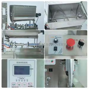 Machine de remplissage pneumatique de liquides de qualité alimentaire avec film d'emballage pour pâte de cacahuètes, mayonnaise, miel, sauces, papier gaufré en aluminium, fruits - Product Image 5