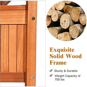 33 galloni di grande capacità in legno massiccio moderno banco di stoccaggio per esterni ecologico con rivestimento antipolvere rimovibile - Product Image 3