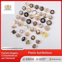 Boutons circulaires en plastique ABS pour costumes féminins, manteaux, trench-coats, pulls tricotés, boutons simples électroplaqués sur pied haut, personnalisables
