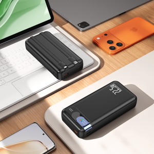 แบตเตอรี่สำรองแบบชาร์จเร็ว22.5วัตต์20000มิลลิแอมป์ต่อชั่วโมงผลิตในตัว2สายเอาท์พุตอินพุต Type-C จอแสดงผล LED ได้รับการรับรอง UN38.3ก้อนแบตเตอรี่ - Product Image 5