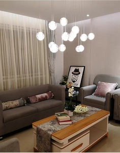 水晶吊灯现代吊灯发光二极管雨滴吸顶灯水晶球悬挂灯具照明楼梯 - Product Image 5