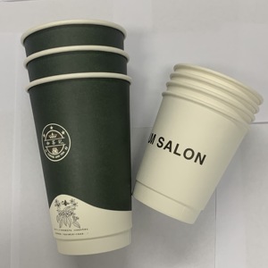Logotipo personalizado impreso 8oz 12oz <span class=keywords><strong>doble</strong></span> pared tazas de papel de café - Product Image 1