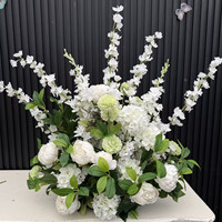 Rangkaian Bunga Delphinium Putih Hijau PPS Hot Sale, Bunga Sutra 45cm, Dekorasi Pernikahan