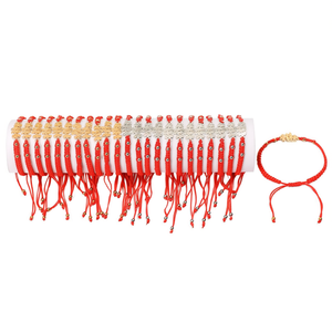 Pulseras de Moda con Dijes, Cuerda Roja, Borlas de Cuentas, Ajustables, Set de Regalo para Mujer, 24 Piezas, Joyería de Estilo Bohemio con Cuerda de Cáñamo - Product Image 5