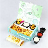 Op maat gemaakte vouwbare hoogwaardige papieren doos voor voedsel, snacks, gedroogd fruit en gezonde geschenkverpakkingen met sausbakje