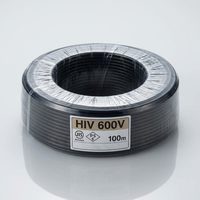 Fil électrique 600V HIV, norme japonaise PSE, résistant à la chaleur, isolé en PVC, fil de cuivre 0,9-400 mm² pour le câblage des bâtiments et des maisons