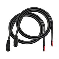 Câble de connexion DC avec prise femelle 5,5x2,1 mm vers fil à deux conducteurs à extrémité ouverte 5521