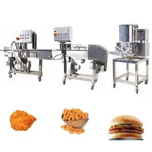 Fully Automatic Beef and Chicken Hamburger Machine Meat Nugget Production Burger Patty Make Line