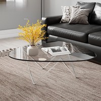 Table basse ronde en verre trempé de style nordique, design minimaliste moderne, table d'appoint pour petit appartement, haut de gamme