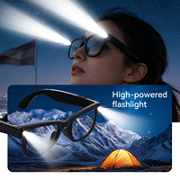 Lunettes audio sans fil avec microphone, assistant IA, lumière haute luminosité, conversation et traduction simultanée, lunettes intelligentes