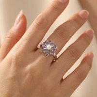 Bague Éternité Zircon Spirale Florale pour Femme – Bijou Tendance pour Fiançailles et Mariage, Laiton Plaqué Rhodium/Or, Élégant au Quotidien