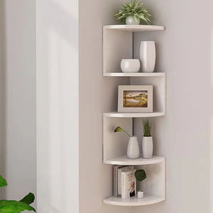 Creativo hogar decorativo pared colgante triángulo flotante estantes semicírculo partición pared esquina estante - Product Image 1