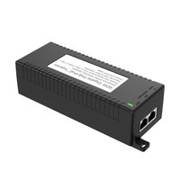 Injecteur PoE Gigabit Standard 60W Modèle HX-PG60 Boîtier Métallique IEEE 802.3af/at/bt Entrée DC52V 100-240V AC pour Caméra IP, Point d'accès WiFi, Moniteur