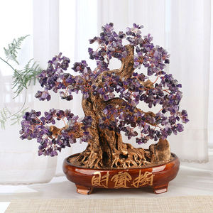 Wholesale Natural Healing Crystal Chips <b>Trees</b> Resin Base Bonsai Crystal Money <b>Tree</b> for Feng Shui Decoration - Product Image 2