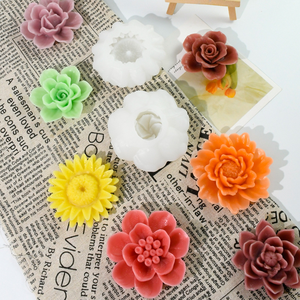 Uma variedade de forma flor decoração do bolo cozimento molde rosa chocolate molde diy perfumada vela decoração - Product Image 6