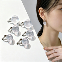 Boucles d'oreilles pendantes élégantes pour femmes avec boule de cristal 10mm 12mm 14mm, boules en verre transparent haute transparence, bijoux de mode