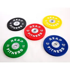 Reapbarbell placa amortecedora para academia, 25kg cor de exercício de borracha de qualidade placa de peso amortecedor pu