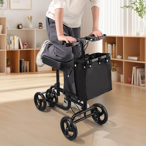 Vélo d'assistance à la marche avec coussin de siège en PU, pliable, pour la rééducation des personnes âgées, noir - Product Image 1