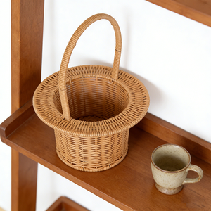 Cesta de Flores de Ratán Portátil con Asa, Ligera, Color Beige, <span class=keywords><strong>para</strong></span> Floristería y Regalos, Día de la Madre - Product Image 5