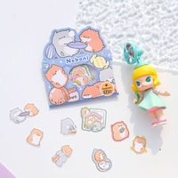 Nekoni paillettes Laser emballage Hamster mouton oiseau dauphin chiot papier autocollant flocon autocollant vente en gros dorure décalcomanies autocollants paquet