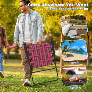 Chaise de plage pliable Db avec cadre en aluminium, tissu Oxford, ensemble de 4 chaises pour le camping et la pêche en plein air - Product Image 6