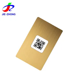 Özel lazer gravür lüks boş RFID NFC çip altın Metal kartvizit QR kodu ile