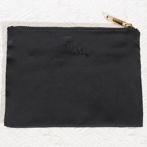 Promotion High Quality Black Satin Zipper <b>Makeup</b> Bag Custom Logo Printed Washup <b>Storage</b> Silk Satin Zipper <b>Makeup</b> Pouch - Product Image 2