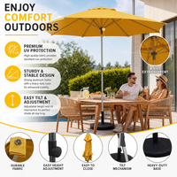 Parasol de jardin rectangulaire surdimensionné à double toit avec éclairage solaire LED suspendu pour hôtel-resort