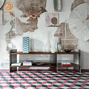 Estantería Abierta Moderna con Estantes de Madera de Nogal y Laterales de Metal <span class=keywords><strong>Gris</strong></span> <span class=keywords><strong>Oscuro</strong></span> con Diseño Asimétrico para Oficina o Sala de Estar - Product Image 3