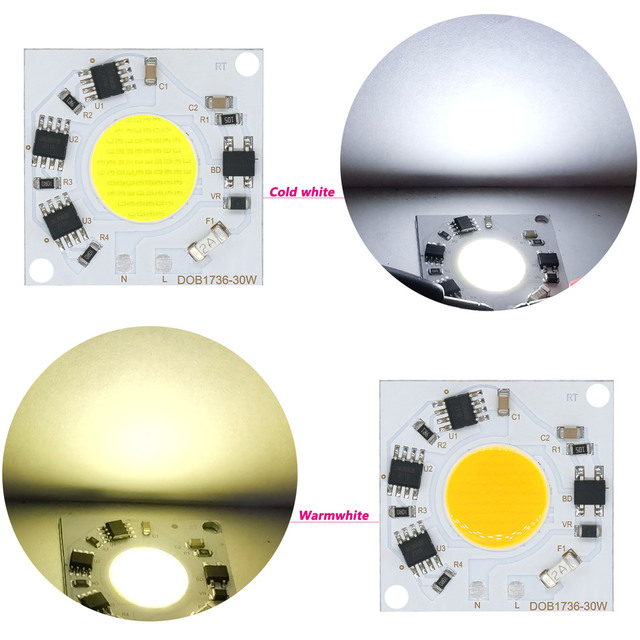 No-Driver Required 30W LED Lights Bulb AC220-240V Aluminum PCB Warm Cool White LED Module Parts COB Chip