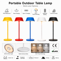Lampe de table LED sans fil de luxe moderne corps en aluminium lampe de bureau décorative rechargeable pour restaurant alimentée par batterie