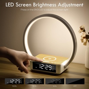 Lampe de chevet à commande tactile <span class=keywords><strong>avec</strong></span> <span class=keywords><strong>réveil</strong></span> et lampe de bureau à LED à chargement sans fil <span class=keywords><strong>avec</strong></span> lumière de <span class=keywords><strong>réveil</strong></span> de qualité 3 - Product Image 4
