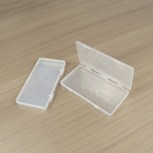 Rectangular Transparent Plastic Storage <b>Box</b> 16.5x8.5x1.6cm Double Buckle Cover Office Organizer Stationery Packaging - Product Image 2