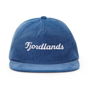 Custom 5 Panel Embroidery logo Unstructured Blue Snapback Hats Corduroy Caps - Product Image 2